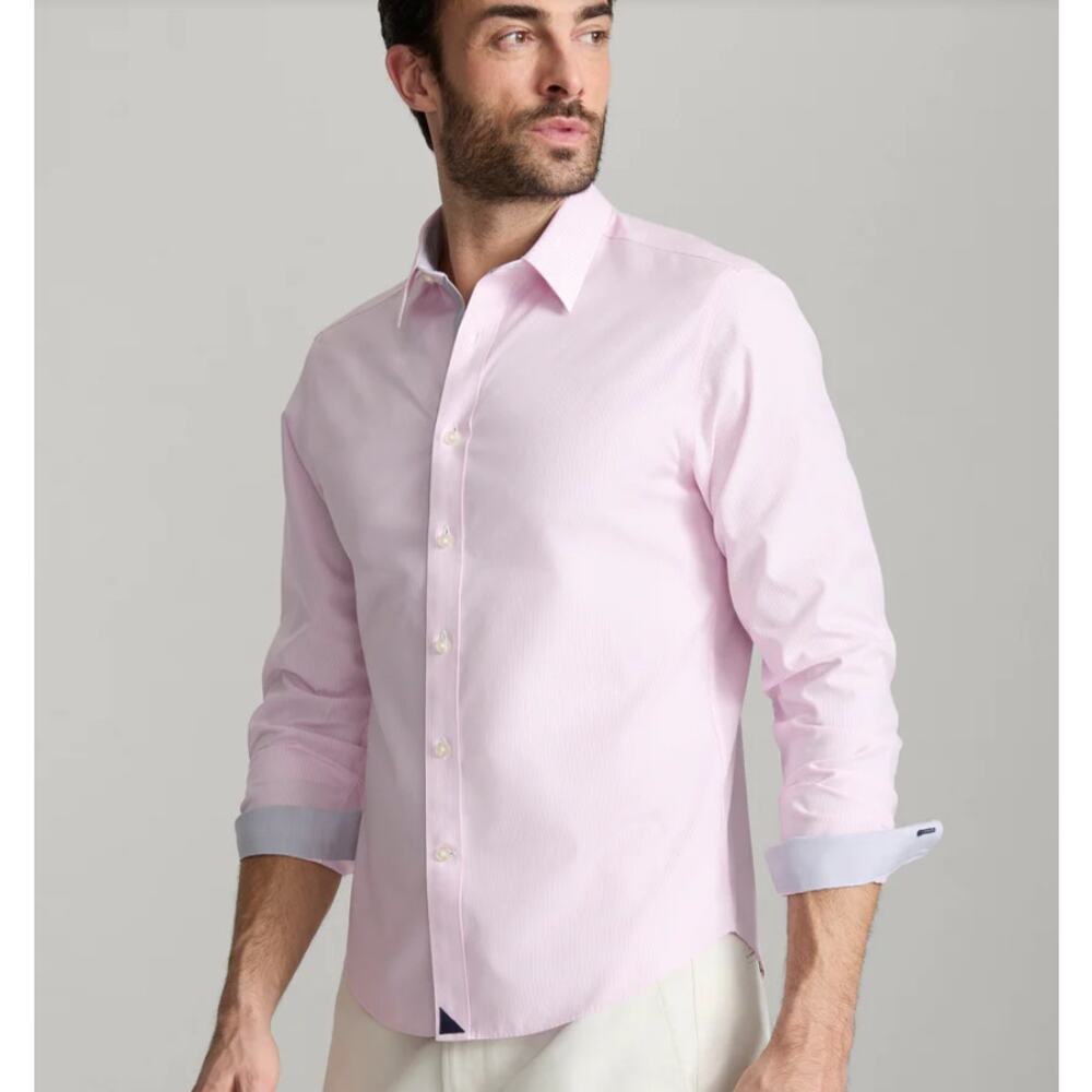 UNTUCKit Wrinkle-Free Douro button-down Shirt XXXL Pink Stripe breathable cotton